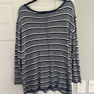 Free People Navy and White Striped Sweater